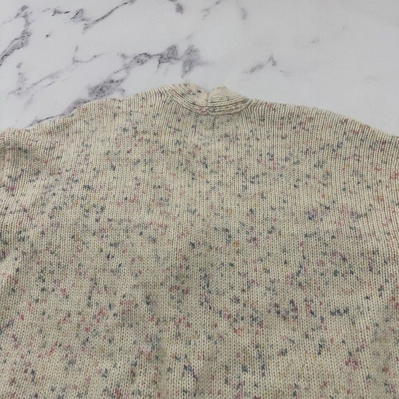 Gap Womens Open Front Cardigan Sweater Size S Petite Cream Pastel Flecks Wool - Picture 9 of 13